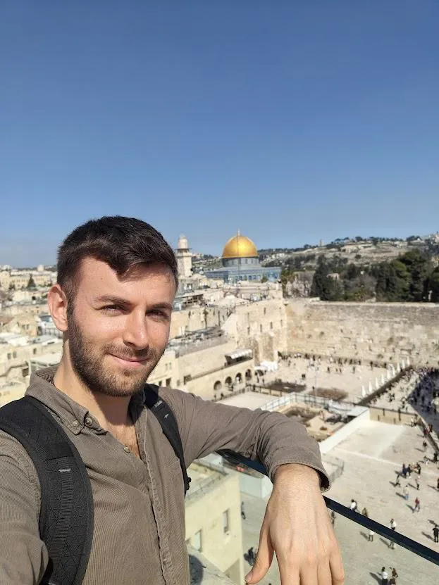 Yair Barouch above the Western Wall plaza in Jerusalem